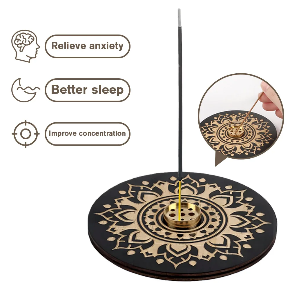 

Wooden Incense Stick Holder Round Incense Tray Holder – Aromatherapy Burner for Yoga, Meditation & Home Decor