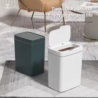 15L Smart Sensor Trash Can Waterproof Intelligent Touchless Trash Can Quiet Auto Motion Sensor Rubbish for Kitchen Bathroom