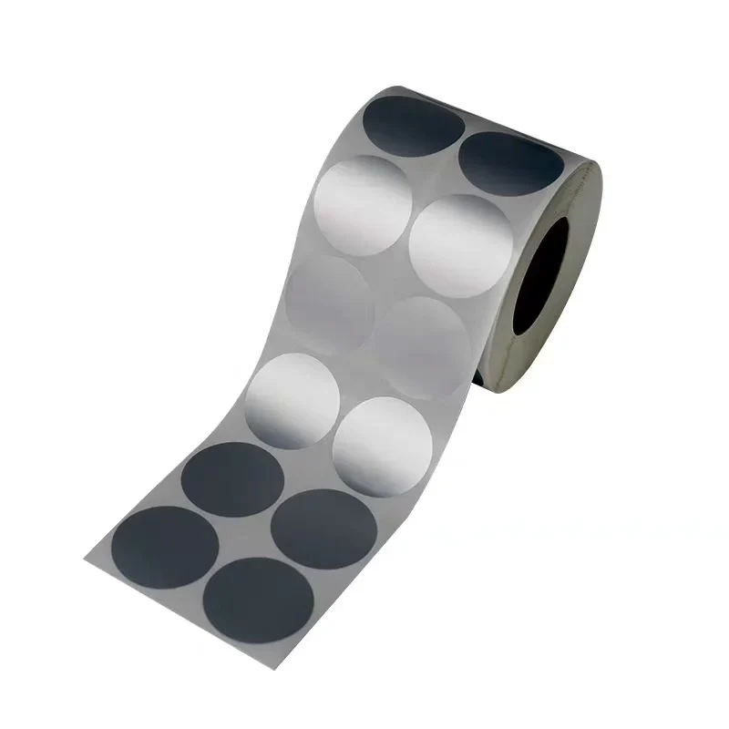 

Матовая серебряная круглая этикетка, бумага 5 10 15 20 25 30 35 40 45 50 55 60 65 70 80 90 100 мм самоклеящаяся наклейка с принтом штрих-кода в горошек