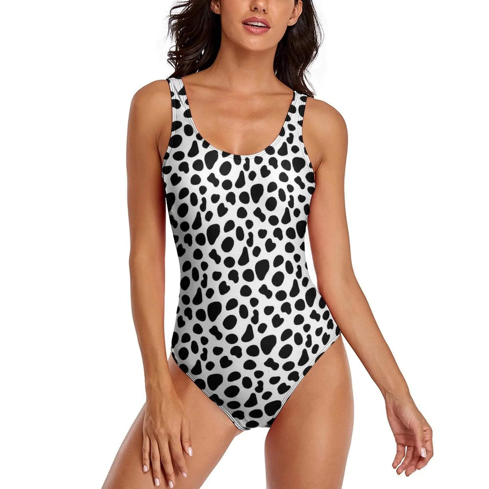 

Dalmatian Dog Swimsuit Sexy Funny Animal Print One Piece Swimwear Push Up Swimsuits Kawaii Holiday Surf Beach Outfits