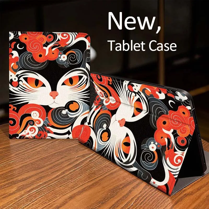 

Cartoon Cat Illustration For iPad Pro 10th 11th 5th 6th 7 8 9 2 gen 11 13 M4 M5 10.2 9.7 12.9 10.5 10.9 Inch Tablet Case