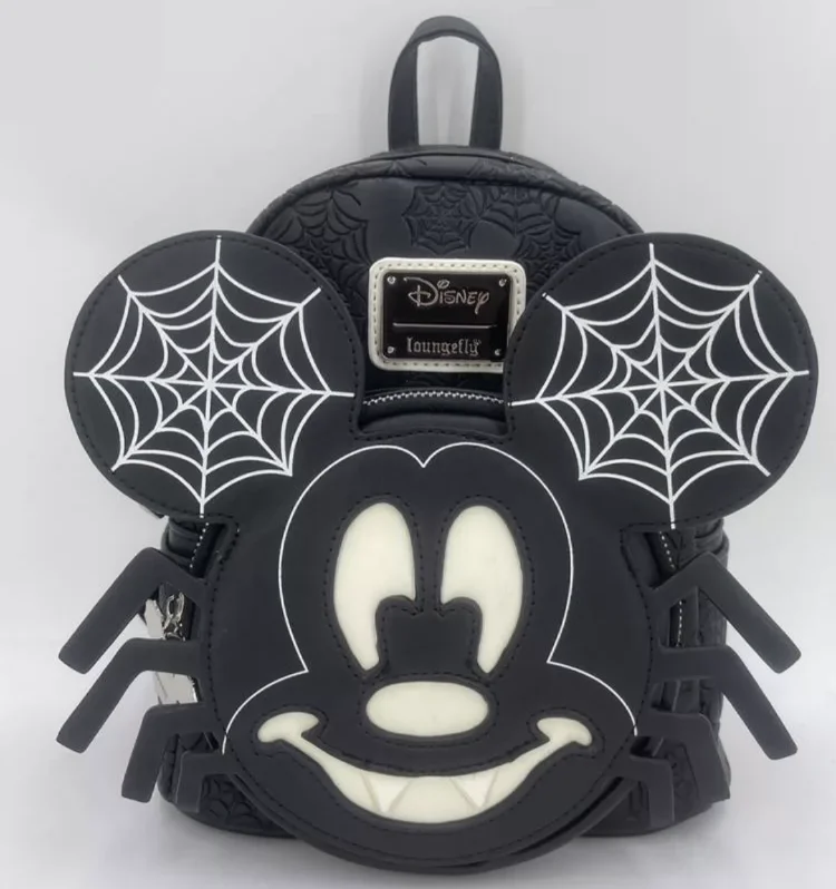 Loungefly Disney Halloween Mickey Mouse Glow Backpack Mickey Satchel Cartoon Cute Children'S Backpack Shoulder Bag Mini Bag Gift