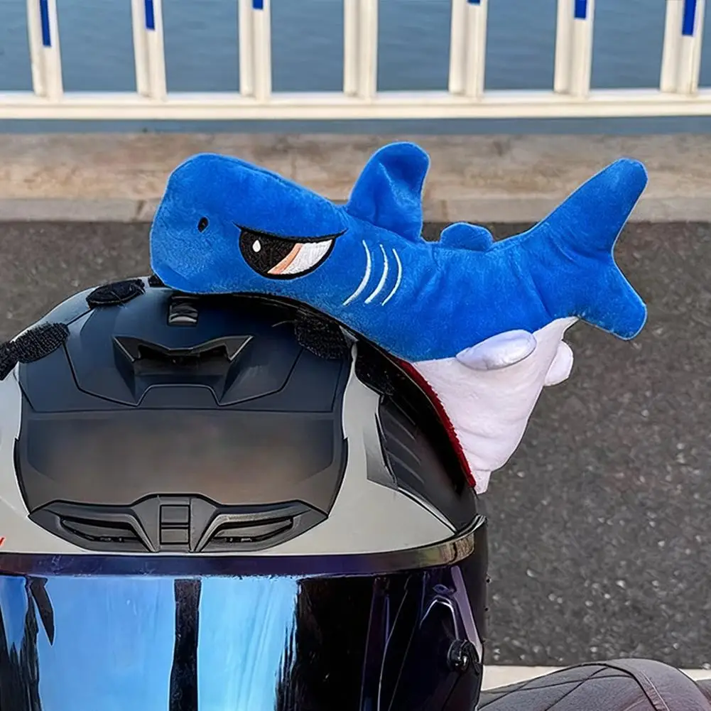 دراجة نارية قبعة القرش دمية الزخرفية أفخم قبعة السلامة دمية تعديل شريط قوي على الوجهين الملحقات O2Z3 #4