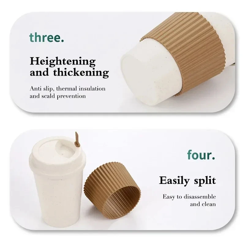 450 مللي فناجين القهوة مع الأغطية القمح القش قابلة لإعادة الاستخدام المحمولة فنجان القهوة غسالة صحون آمنة القهوة القدح القهوة الشاي أكواب السفر