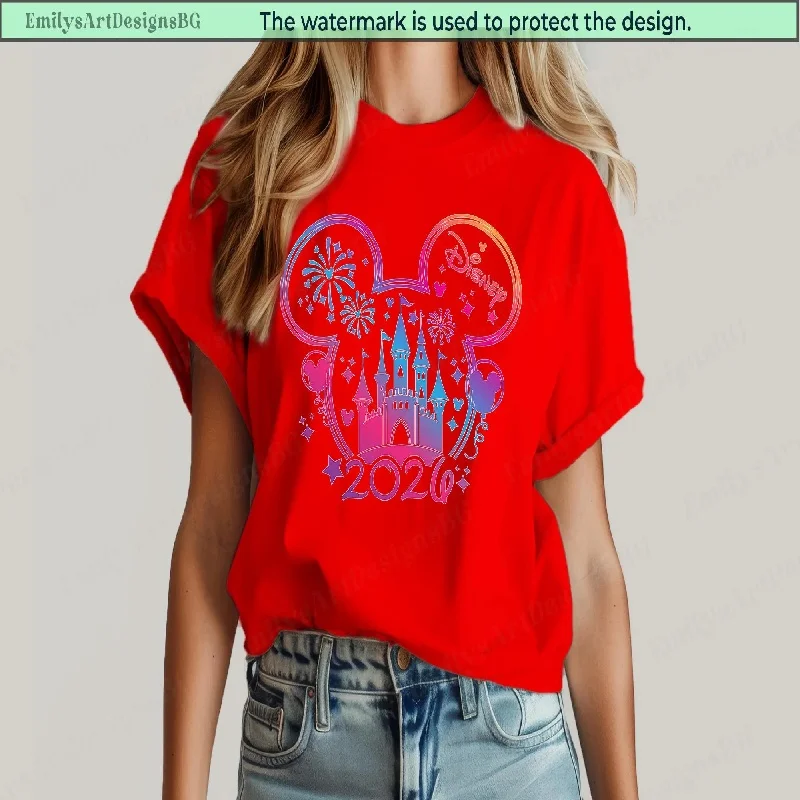 

2025-26 Summer Fashion Mickey T-shirt Y2k Minnie Mouse Hat Printed 100% cotton printed T-shirt Women's Loose Disney T-shirt