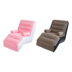 Folding Lazy Sofa,Inflatable Lounge Chair Thickened Durable Folds,Compactly Gaming Lounger Air Bench for Leisure Bed Sleeping