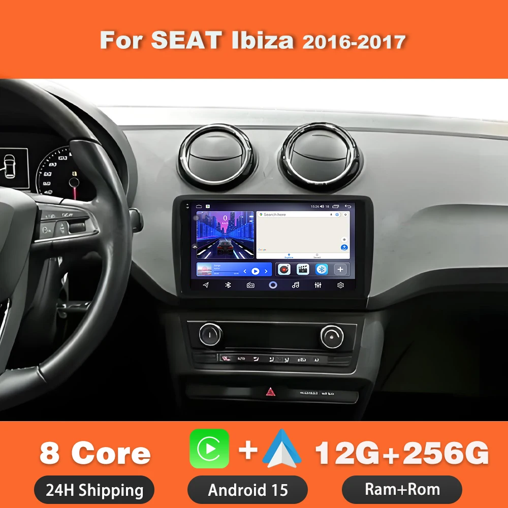 

Android 15 For SEAT Ibiza 2016-2017Car Radio Multimedia Player Head Unit Stereo Navigation GPS WIFI Wireless Carplay