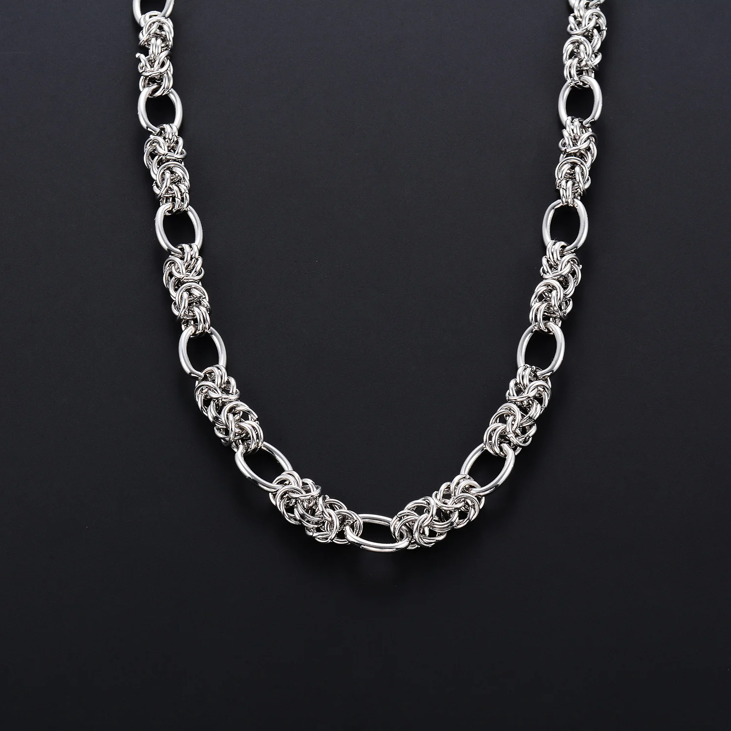 Gewebte Laternen-Byzantinische Halskette aus Edelstahl, 10mm Knotenkette, Hip-Hop-Choker, DIY-Schmuckzubehör für Männer und Frauen – Detail 4