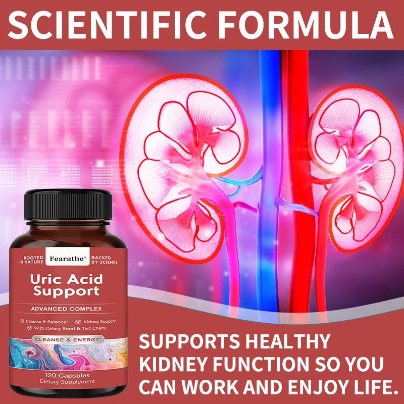 Uric Acid Formula - with Chanca Piedra & Vitamin B6,Uric Acid Detox Cleanse,Kidney Health Support Supplement 120 Veggie Capsules