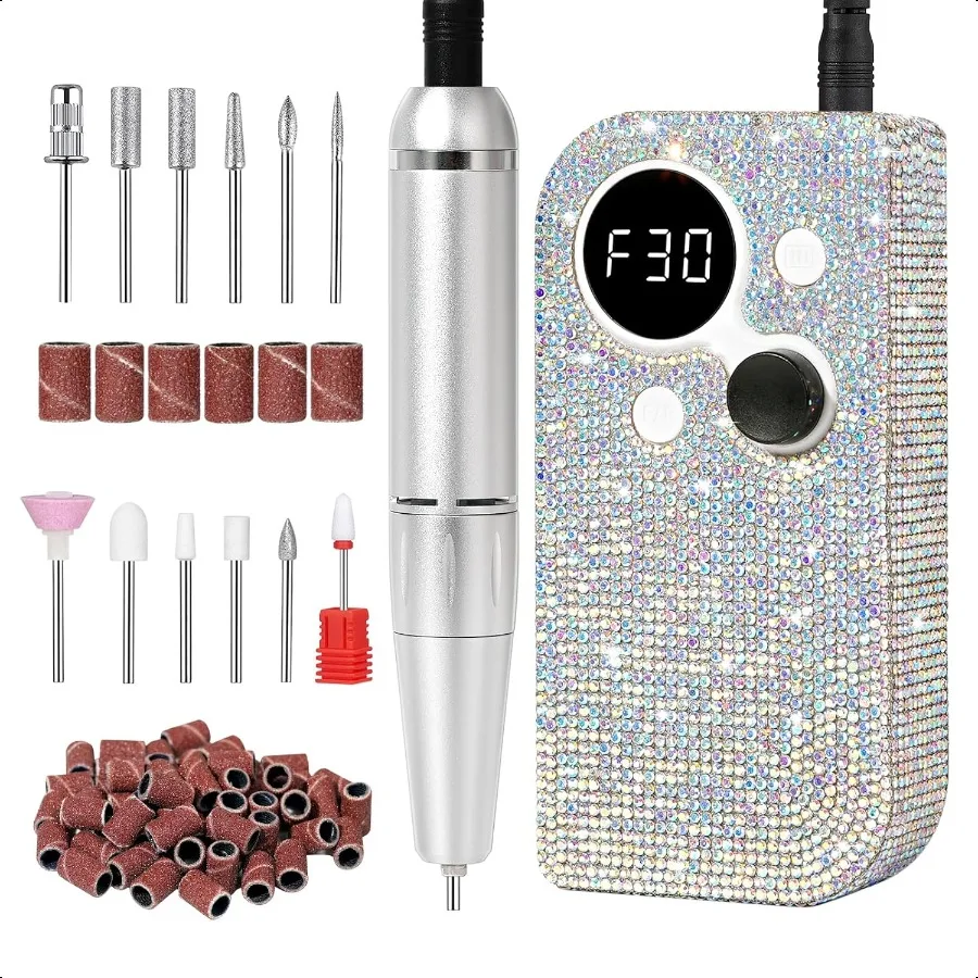 

Nail Drill KitElectric Nail Drill Profional Electric Nail File with 12PCS Bits AntiShaking Cordl E Filer for Acrylic Gel Nails