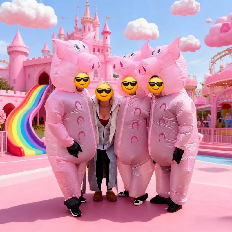 نفخ البقرة زي الكرتون خنزير تفجير دعوى الحيوان موضوع حفلة تأثيري مضحك مجموعة هالوين كرنفال زي الدعائم هدية #2