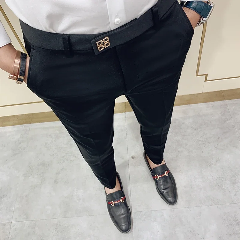 Spring 2026 Mens Casual Slim Fit Dress Pants Streetwear Suit Pants Men High Qua… - Image 2
