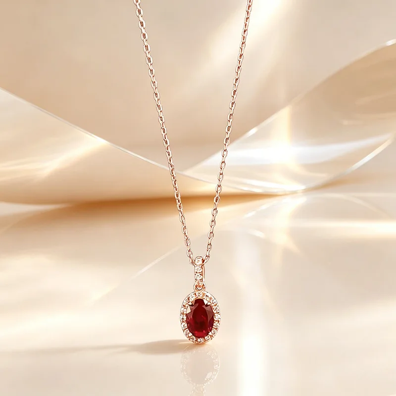 

Apaison Exquisite 5x7mm High Carbon Diamond Women's Necklace Pendant - Wedding Engagement Party 925 Sterling Silver Jewelry Gift