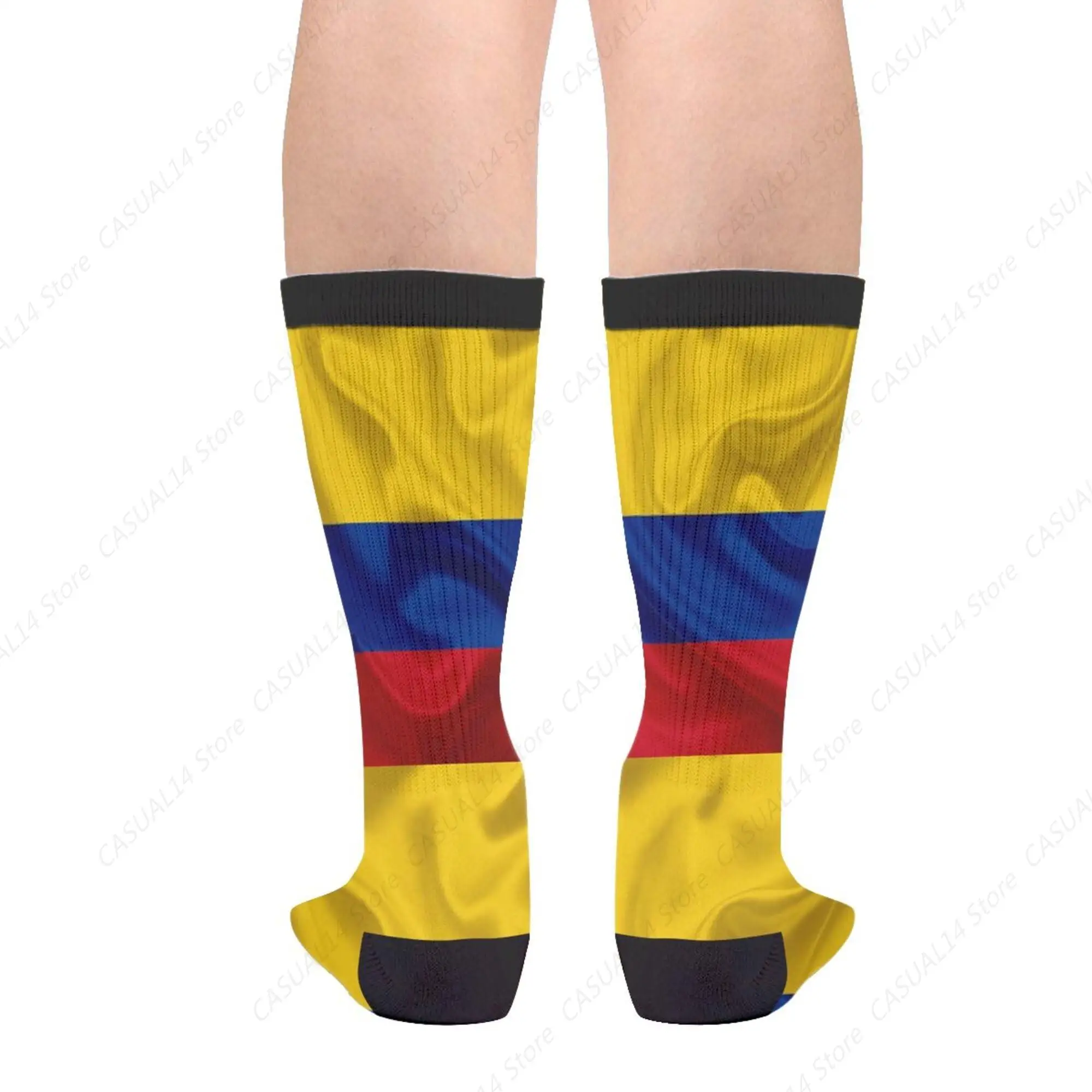 Colombian Flag Colombia South America Silk Flag Of Colombia Casual Funny Funky Novelty Socks For Men Women