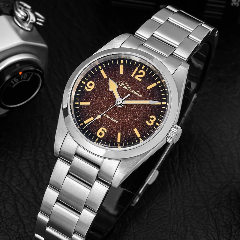 

Мужские кварцевые часы ADDIESDIVE, водонепроницаемые на 100 м, с сапфировым стеклом, из нержавеющей стали 316L, светящиеся, ультратонкие, 37 мм, повседневные часы AD2544