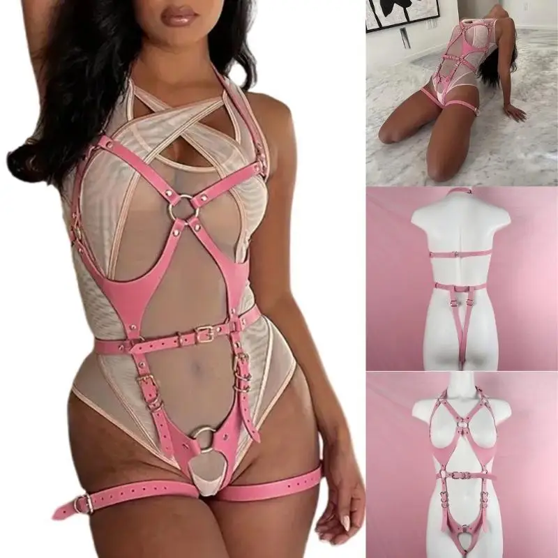 

Harness Full Body Garter Belt Leather Bra Chest Straps Cages Festival Wear