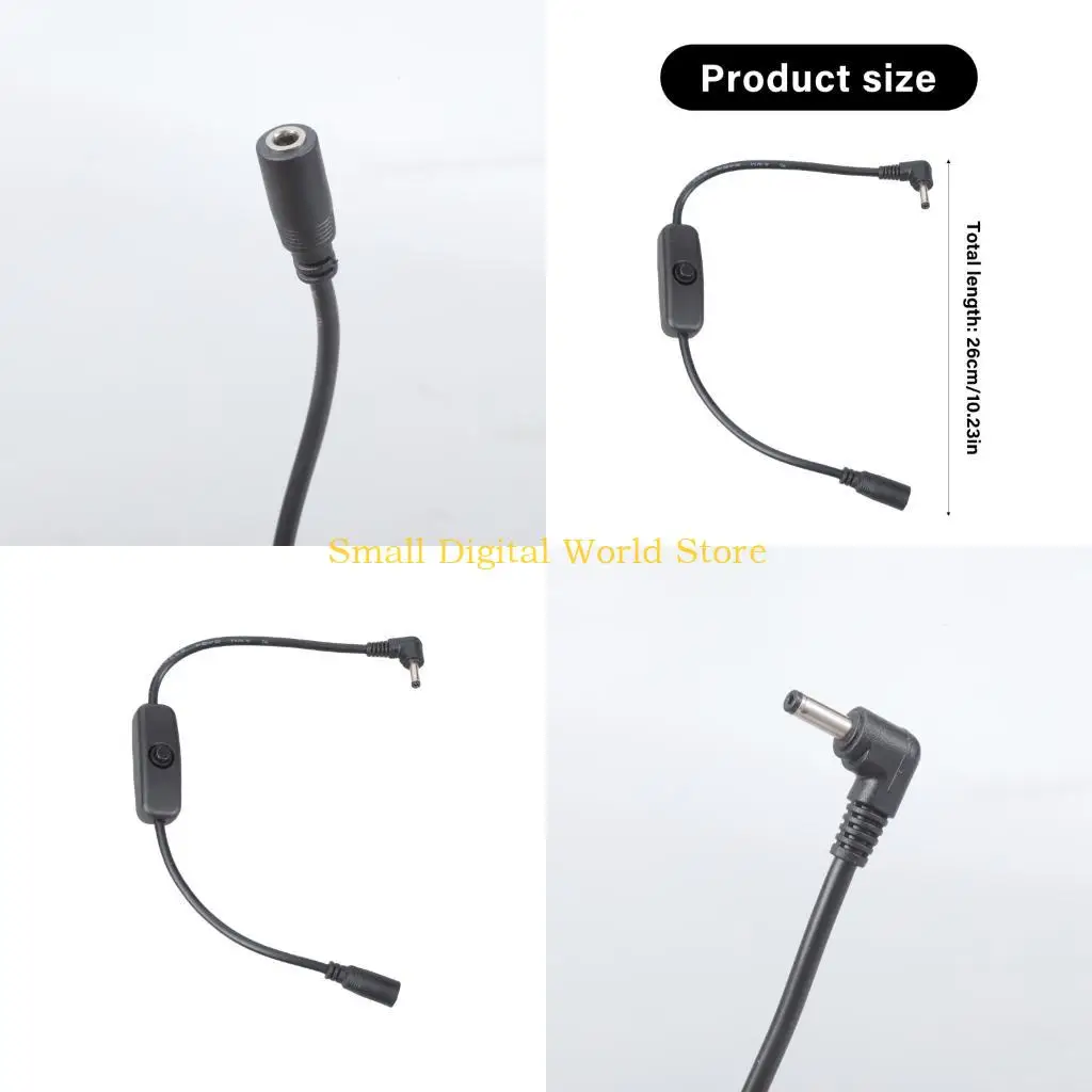 77UB 3.5x1.35mm Male to Female Extension Cord Power Adapter Cable with Switches for LED Light Camera CCTV Security Camera