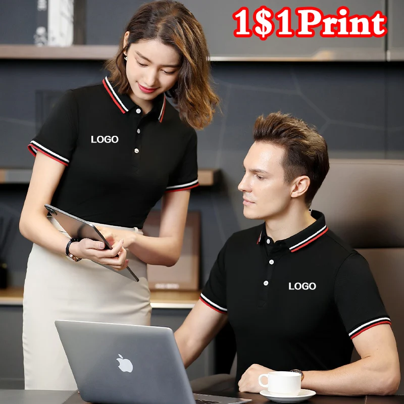High Quality Cotton Polo Shirt Custom Printed Logo Unisex Cultural Shirt Work Suit Personalized Customization Embroidery