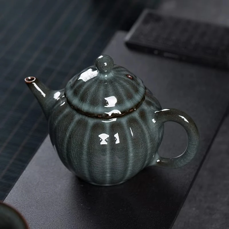 Tetera con cuerpo  hierro hecho a mano, tetera con filtro  celadón Longquan antiguo, tetera para hacer té, accesorios para