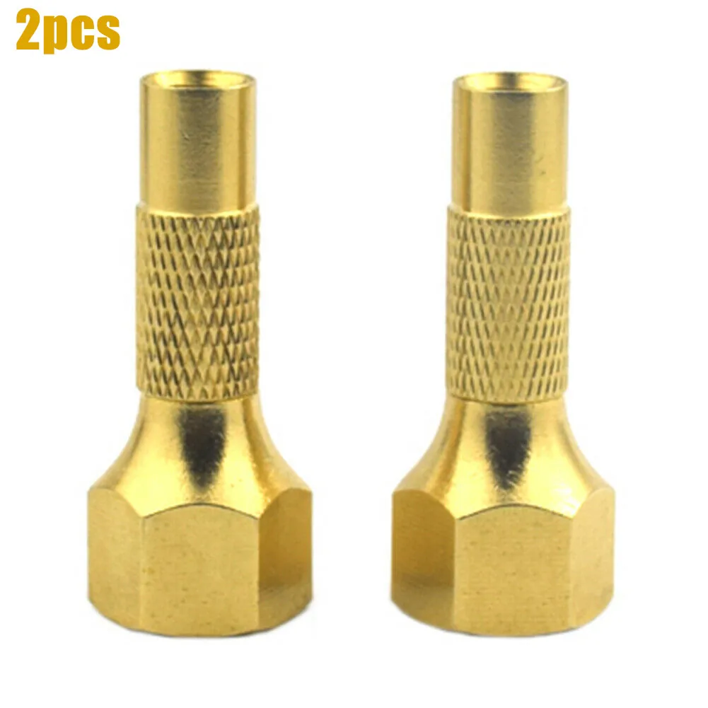2pcs/set Tire Accessories Car For Car Tyre Inflator Gauge Pure Brass Replacement Screw-On New Useful 2pcs/set Tire