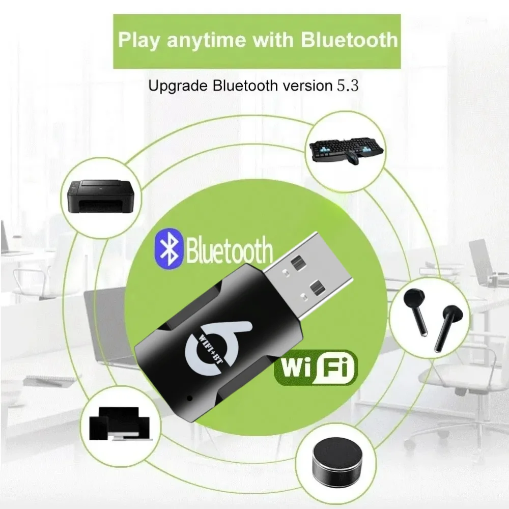 900Mbps USB WiFi Bluetooth 5.3 Adapter 2.4G 5GHz Wi-Fi Antenna Dual Band 802.11ax Mini Wireless Computer Network Card Receiver