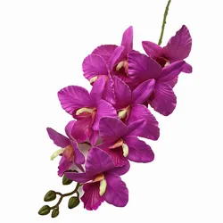 One Artificial Catland Flower Plant Big Vanda Cymbidium Orchid Branch for Wedding Floral Decor Faux 9 Heads Cattleya Hybrida