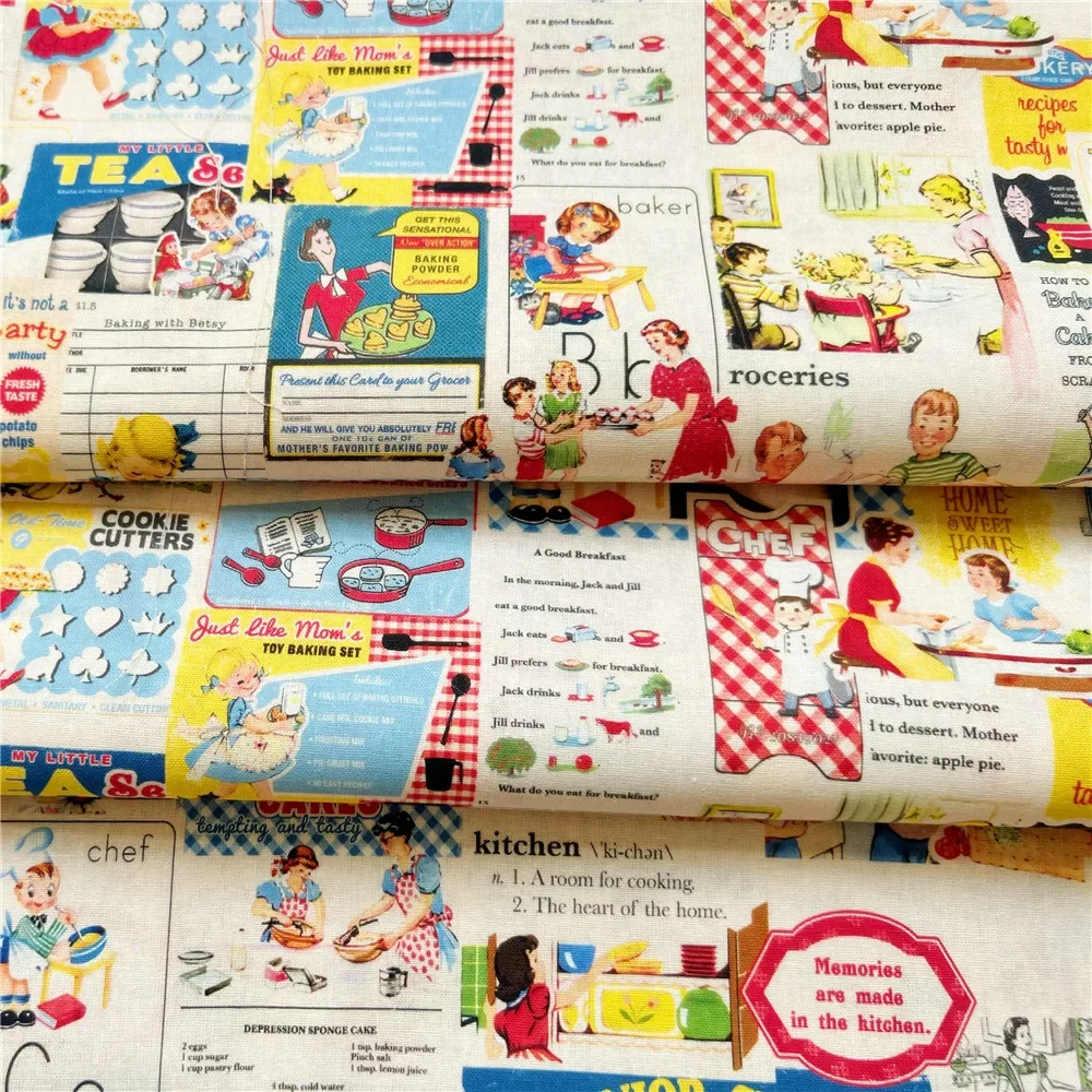 45x145cm stół dla dzieci plakat gotujący 100% tkanina bawełniana materiał Patchwork szycie kołdra robótki DIY tkanina maska materiał