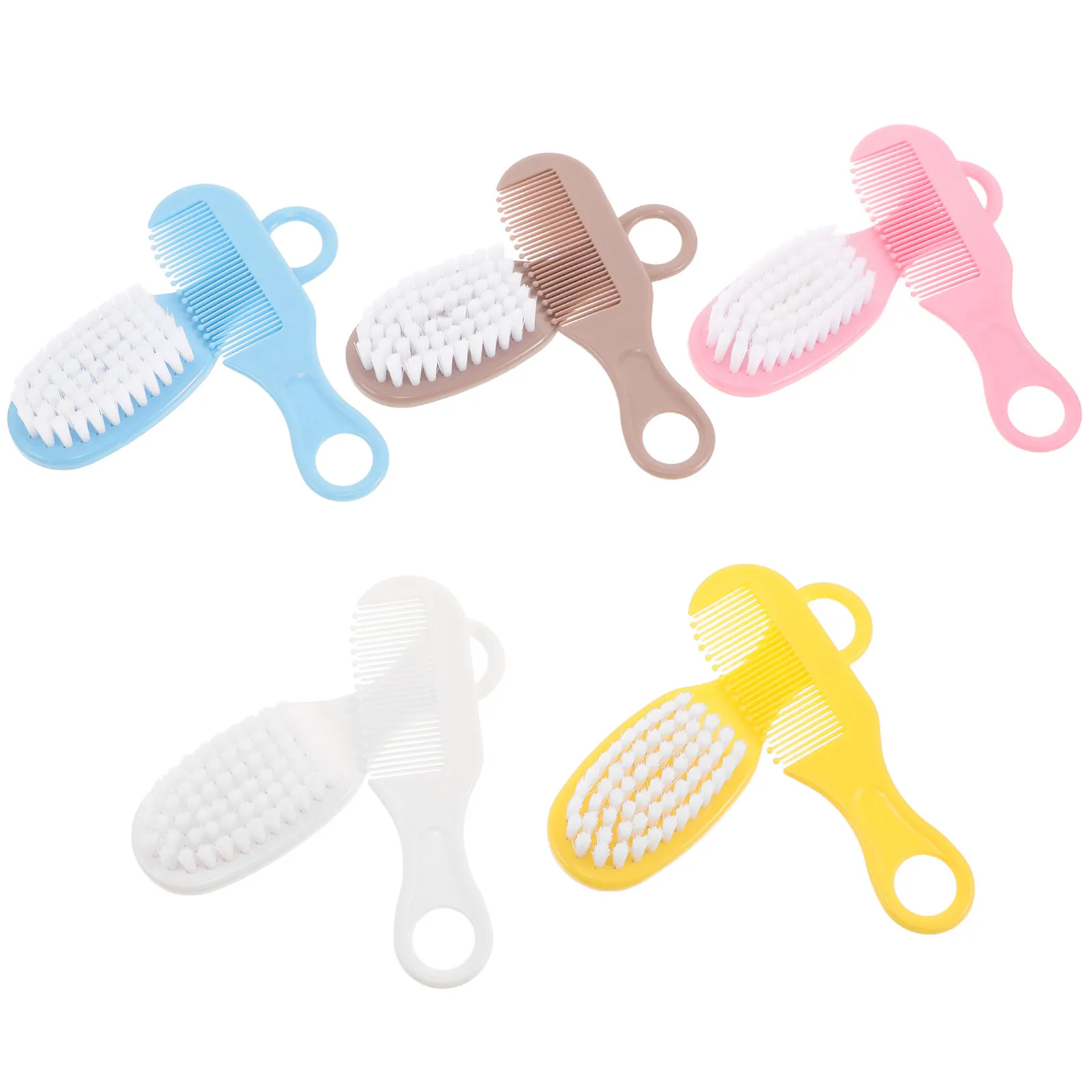 

5Sets Baby Brush and Comb Set Newborn Toddler Soft Bristles Cradle Cap Removal Scalp Care Bath Time Grooming Kit Infant
