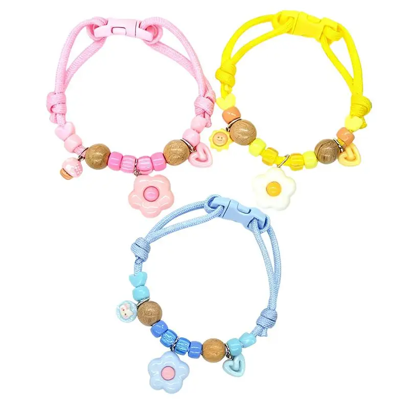 #@Adjustable Pet External Deworming Collar Cute Design Macaron Color Adjustable Cat/Dog Pet Collar Safe Natural Material