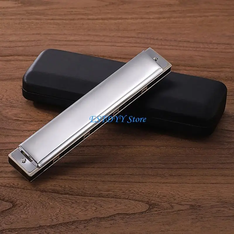 G6DE Professional 24-Hole Harmonica for Beginners, Diatonic Double Tremolo Harmonica for Adults Music Student Teacher Gift