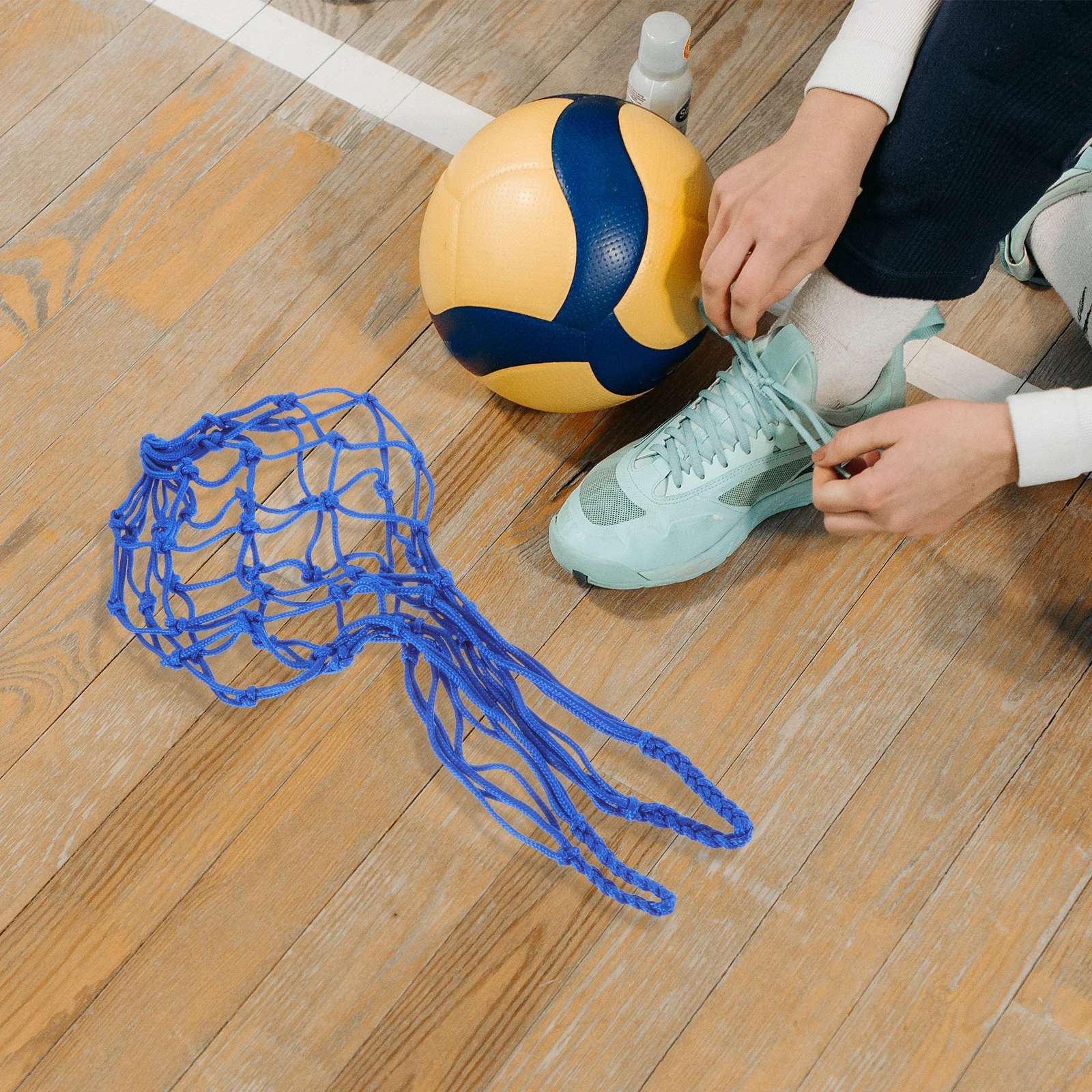 2 قطعة شبكة تخزين الكرة لكرة القدم كرة السلة الكرة الطائرة منظم شبكي متين لتوفير المساحة حقيبة المعدات الرياضية