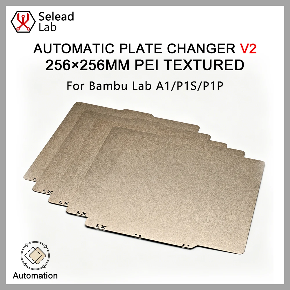 

Seleadlab 256x256mm PEl Bambu Lab A1 P1S P1P Textured Spring Steel Sheet With Holes For Automatic Plate Changer Mechanical Swap