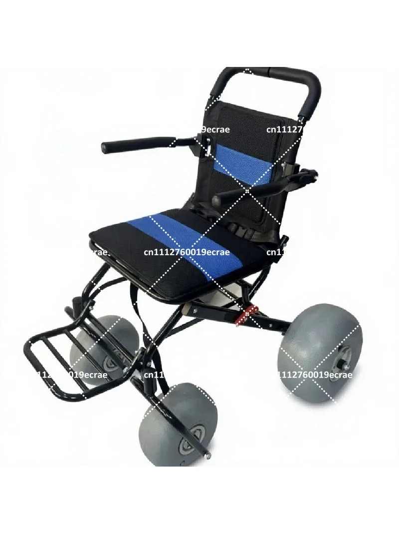 All-Terrain Beach Wheelchair with Breathable Waterproof Seat, Lightweight Folding Mobility Chair for Outdoor Travel