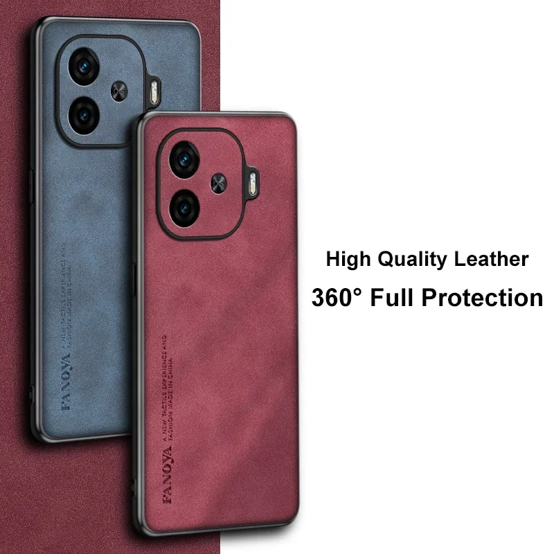 For Vivo iQOO Z9 Turbo Case Luxury PU Leather Phone Case For Vivo iQOO Z9 Z9X iQOOZ9 5G Back Cover Matte Silicone Protection