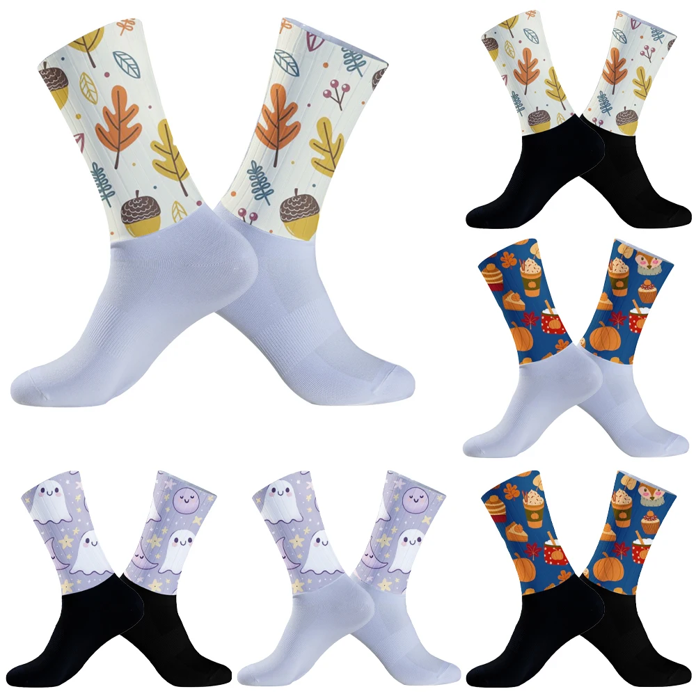 Chaussettes de sport coordonnantes pour le cyclisme, la randonnée, la course à pied, le vélo, le camping, le moulage, sans couture, intégrales, en plein air