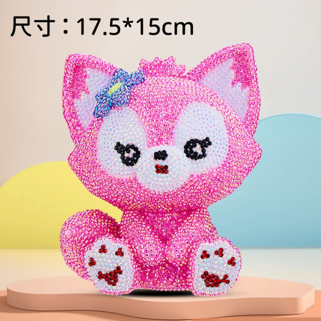 DIY Skarbonka Dziecięca Rękodzieło Wiercenie Punktowe Duża Skarbonka Ozdoby Naklejki Diamentowy Obraz Winyl Lalka Zabawki dla Dzieci