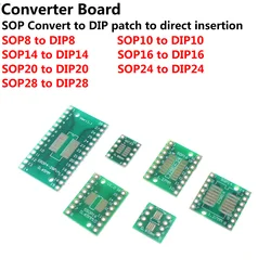 50/20pcs PCB Board SOP8 SOP14 SOP16 SOP20 SOP24 SOP28 QFP FQFP TQFP Turn To DIP Adapter Converter Plate TSSOP 8 14 16 20 24 28