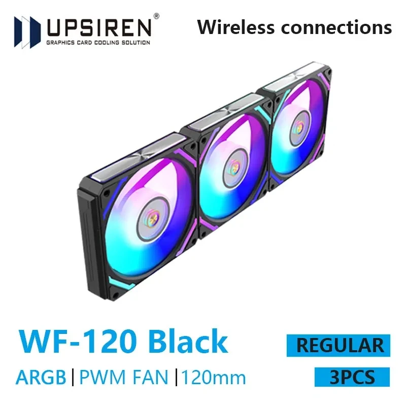 

UPSIREN WF-120 ARGB PWM 3PCS Chassis fanARGB120mm/4PIN PWM/ Magic Color Wireless Stitching Computer heat dissipation fan