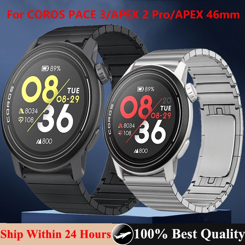 

Ремешок из нержавеющей стали 22 мм для COROS PACE 3/APEX Pro/APEX 46 мм, металлический браслет для COROS APEX 2 Pro, умные часы, мужские и женские браслеты