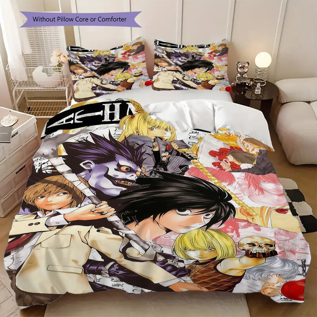 Anime Death Note Quilt Set, Anime Cartoon Bedding Set Gift, Extra Large Size, Various Sizes Available LXRa27