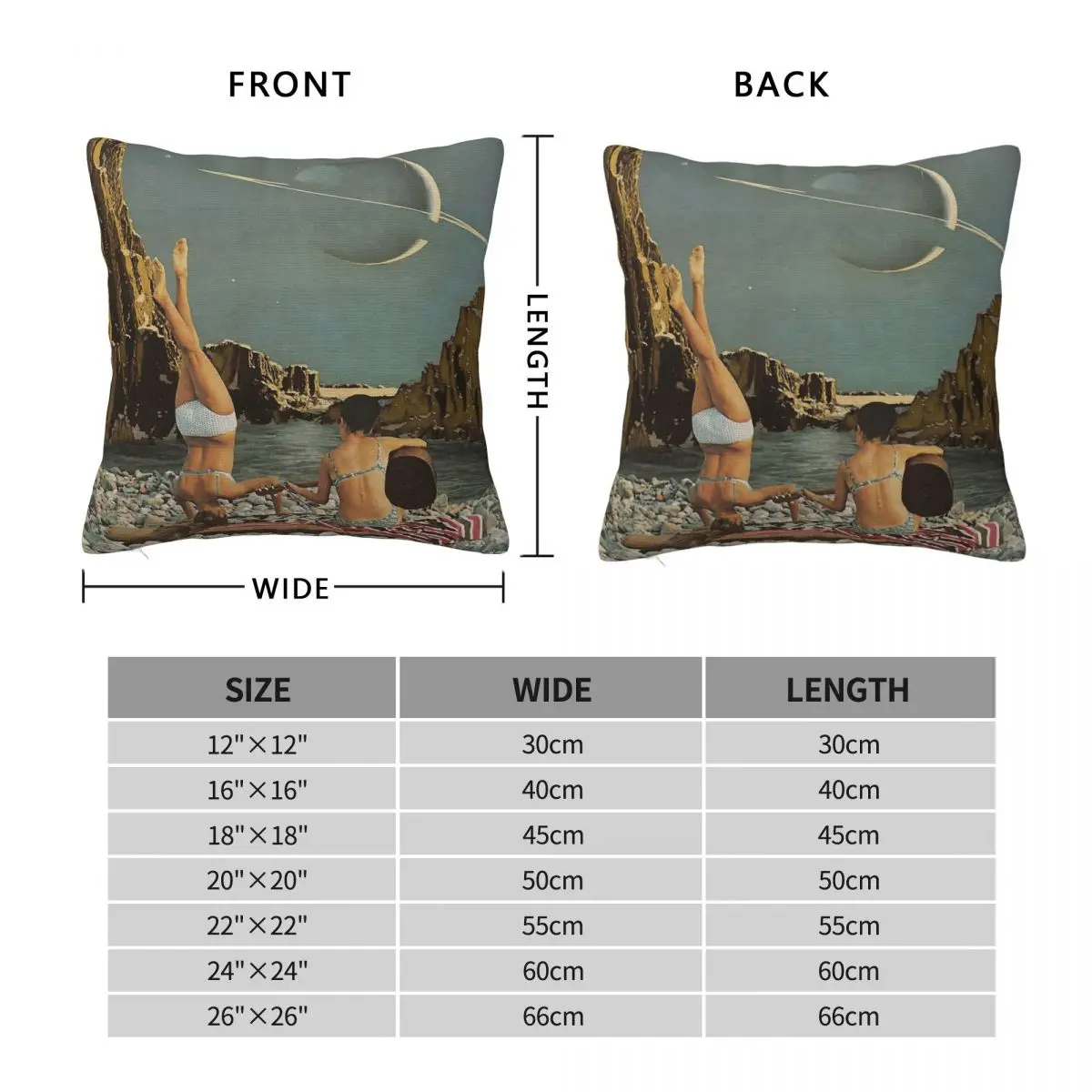 Serenade To Saturn Square Pillowcase Polyester Linen Velvet Printed Zip Decor Home Cushion Cover