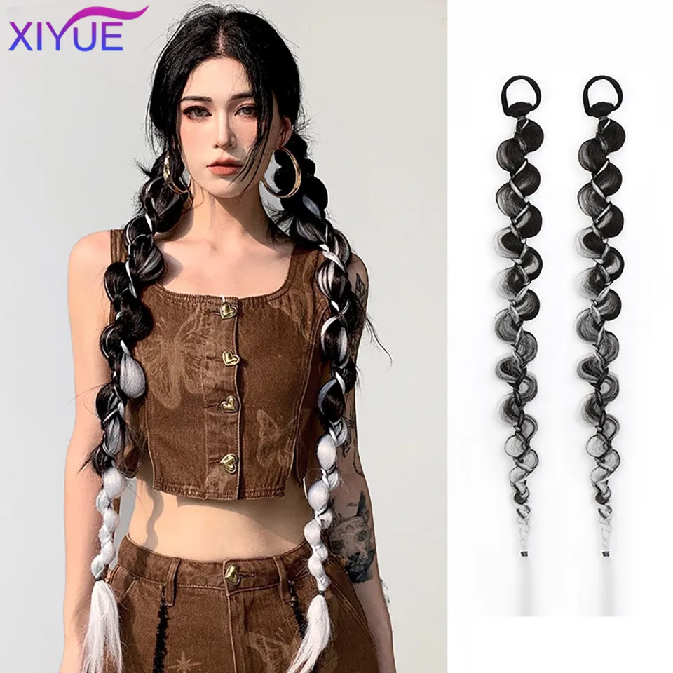 

XIYUE Wig bubble braid European and American boxing braid long braid sweet and cool spicy girl ponytail braid