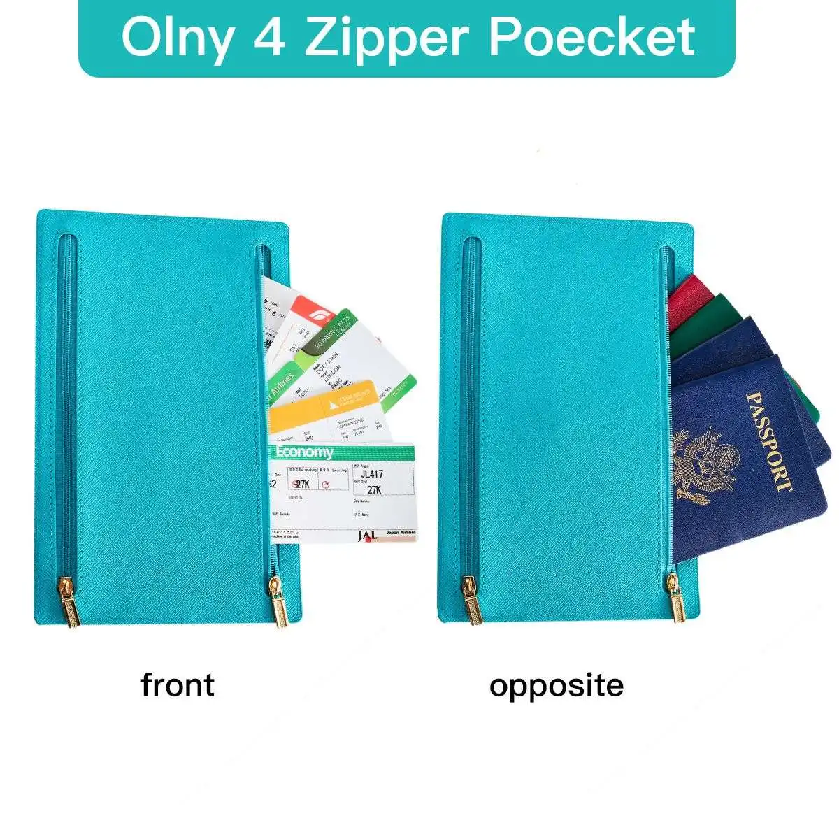 Portfel podróżny na paszport, miękka powierzchnia, sztuczna skóra, zapinany na zamek, etui na dokumenty, portmonetka, etui na prawo jazdy, akcesoria do przechowywania w samochodzie.