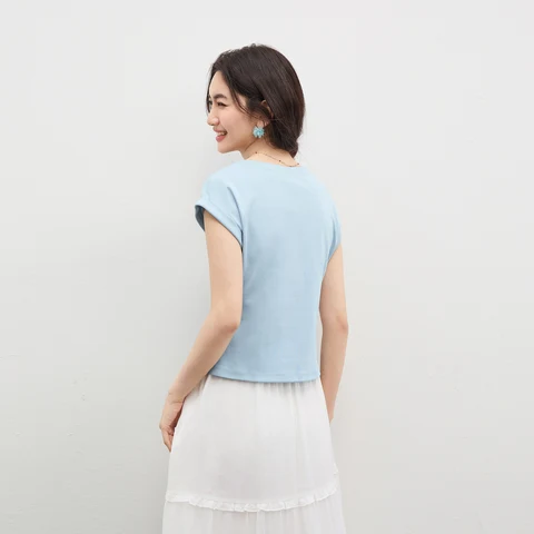 Женская футболка SENTUBILA из хлопка  162TA4995
