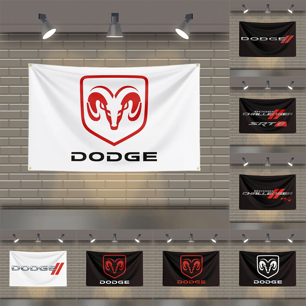 

3x5 Ft Dodges Racing Flag Polyester Printed Flags for Room Garage Decor