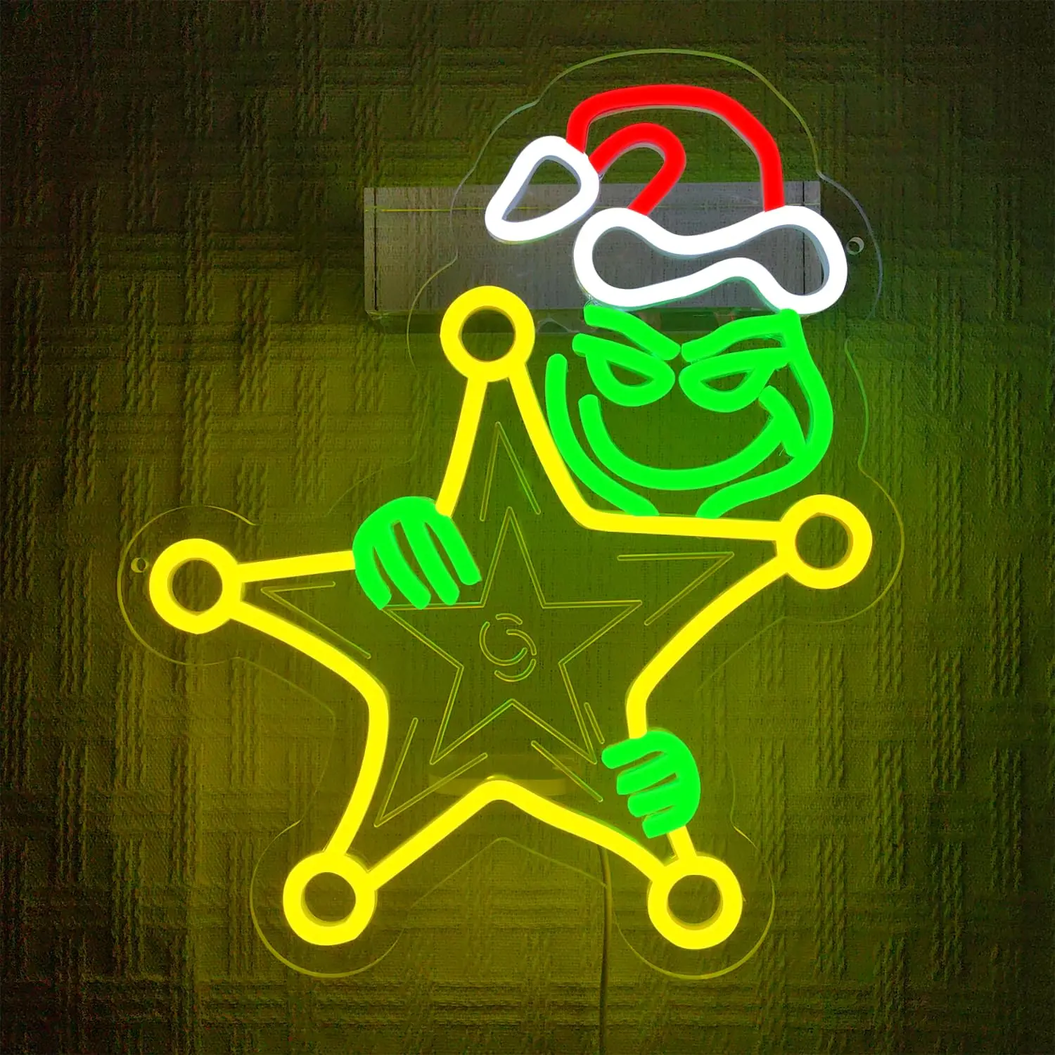 عيد الميلاد ستار النيون USB عكس الضوء مصباح ليد يصل تسجيل الكرتون ستار شارة جدار ديكور للحزب غرفة نوم الاطفال هدية غرفة المعيشة واي فاي #1