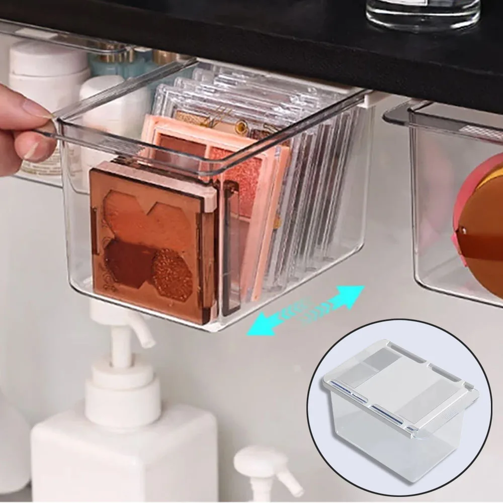 

1/2/3PCS Transparent Desk Drawer Organizers Box Makeup Organizer Clear Plastic Storage Box Cosmetic Cotton Pad Cosmetic Desk 정리함