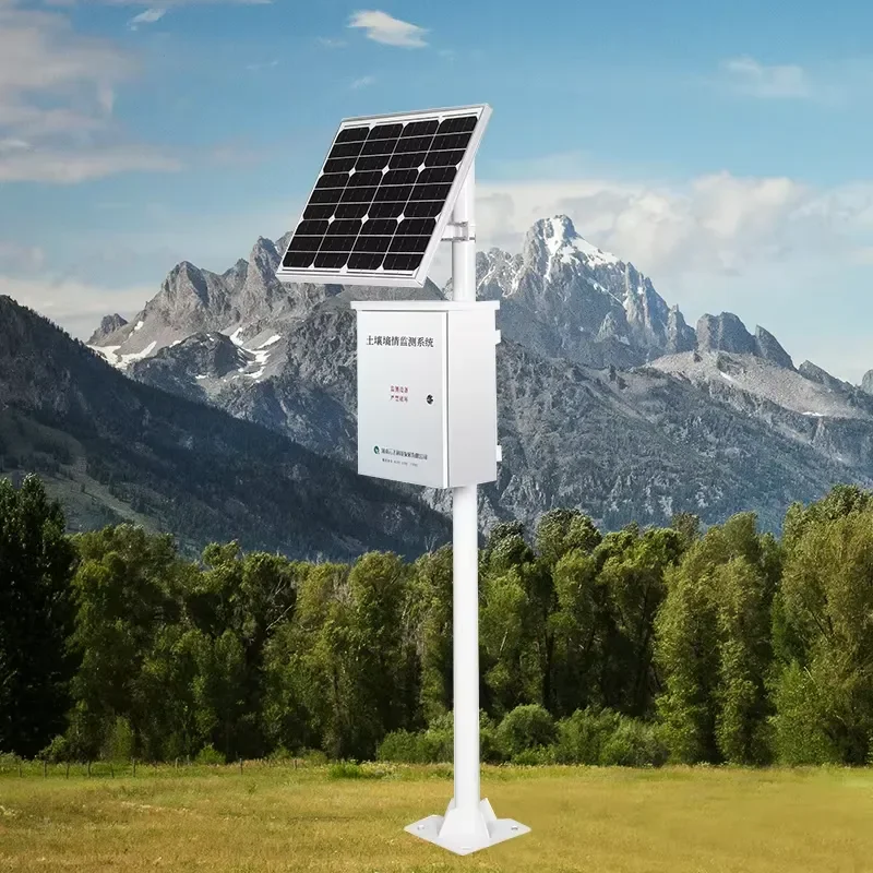 Professional Solar Powered Soil Moisture Monitoring System Outdoor High Accuracy Soil Temp Humidity Station for Farm