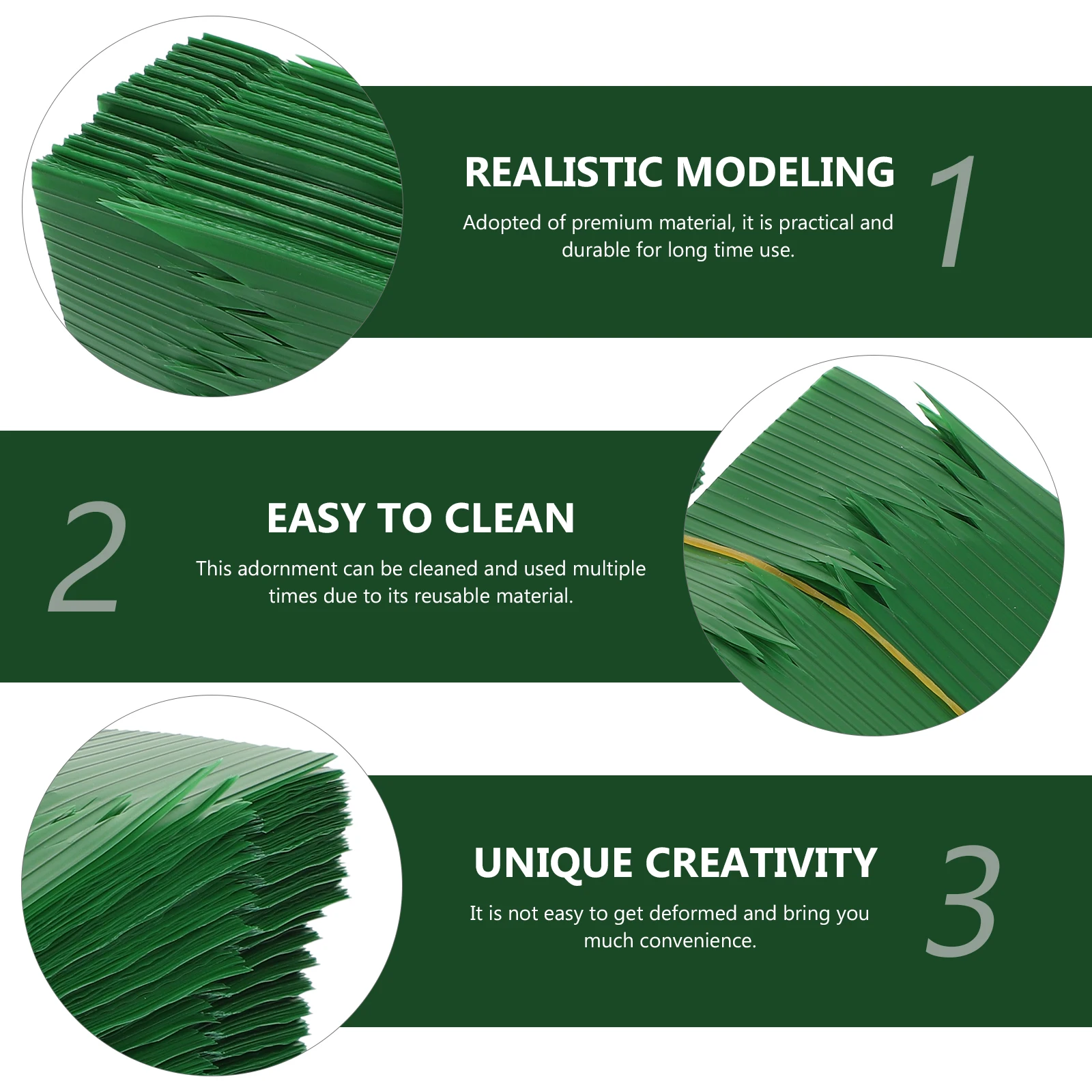 

1000 Pcs Decorative Grass Sushi Decoration Dining Room Table Green Resin Fake Faux Leaf for