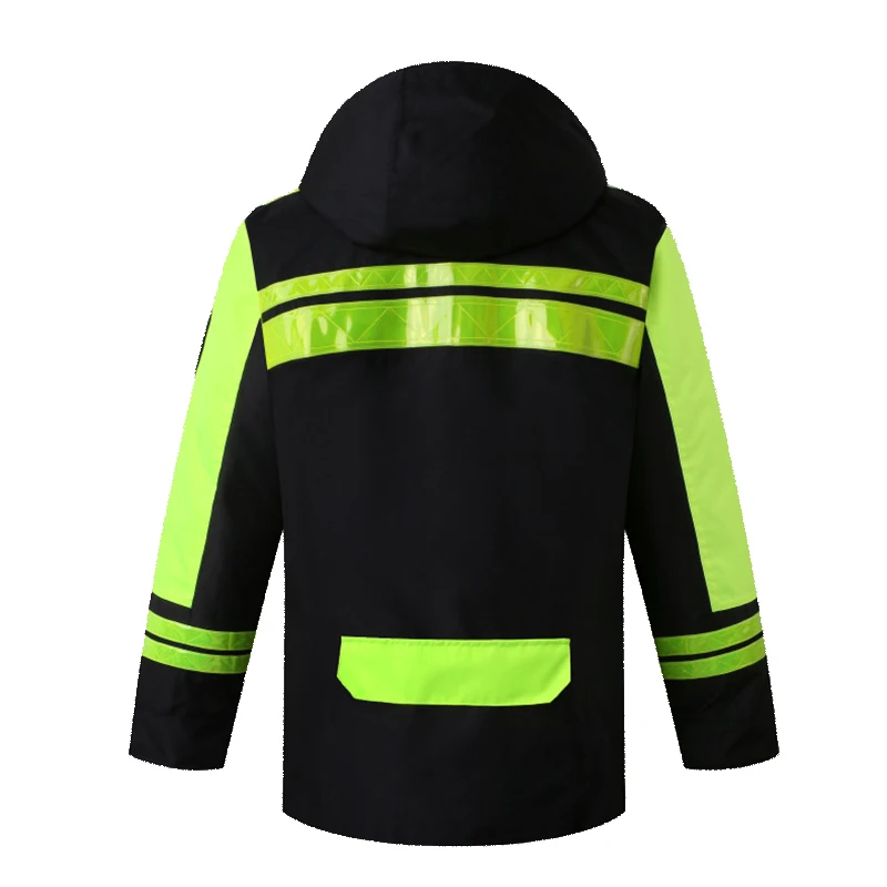 Winter High Visibility Waterproof Outdoor Jacket With Removable Liner Safety Workwear Clothing Reflective Working Clothes